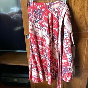 Red Patterned Women's Skirt
